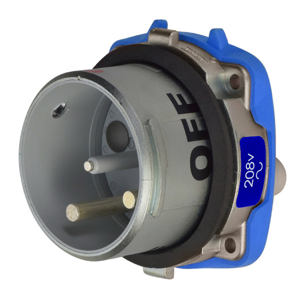 36-68232-C-K16-HAZ - DS100C INLET METAL SIZE 4 TYPE 4X 2P+G 100A 208 VAC 60 Hz NO AUX